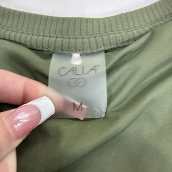 Calia by Carrie Underwood Women’s Green Ribbed Athletic Top Sz Med Long Sleeve - Picture 6 of 11